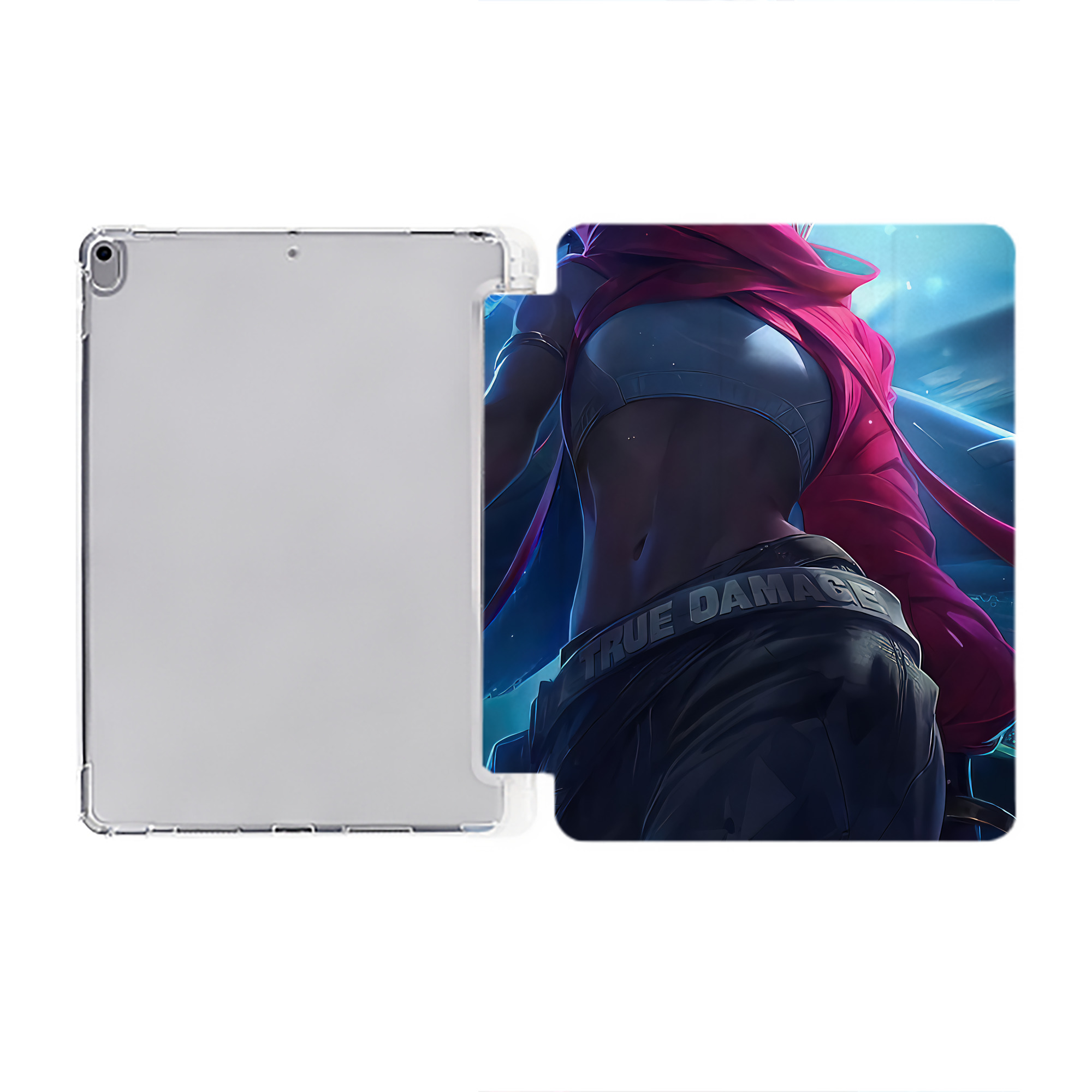 （画像用） リーグ・オブ・レジェンド League of Legends LOL IPad ケース ペン収納付き 三つ折りスタンド PUレザー×シリコン 対応機種9.5/10.5/10.9インチ
